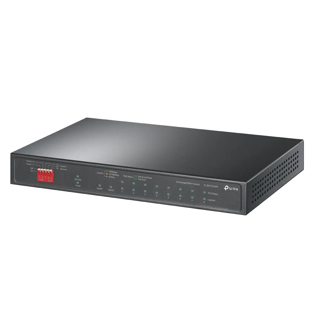 TP-LINK TL-SG1210PP - Switch, Svart