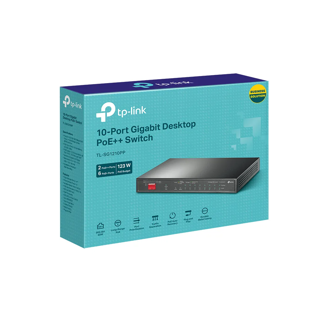 TP-LINK TL-SG1210PP - Switch, Svart