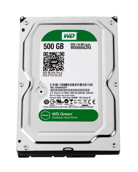 WD Green WD5000AZRX - Kiintolevyasema - 500 Gt - sis&auml;inen - 3.5" - SATA 6Gb/s - puskuri: 64 Mt