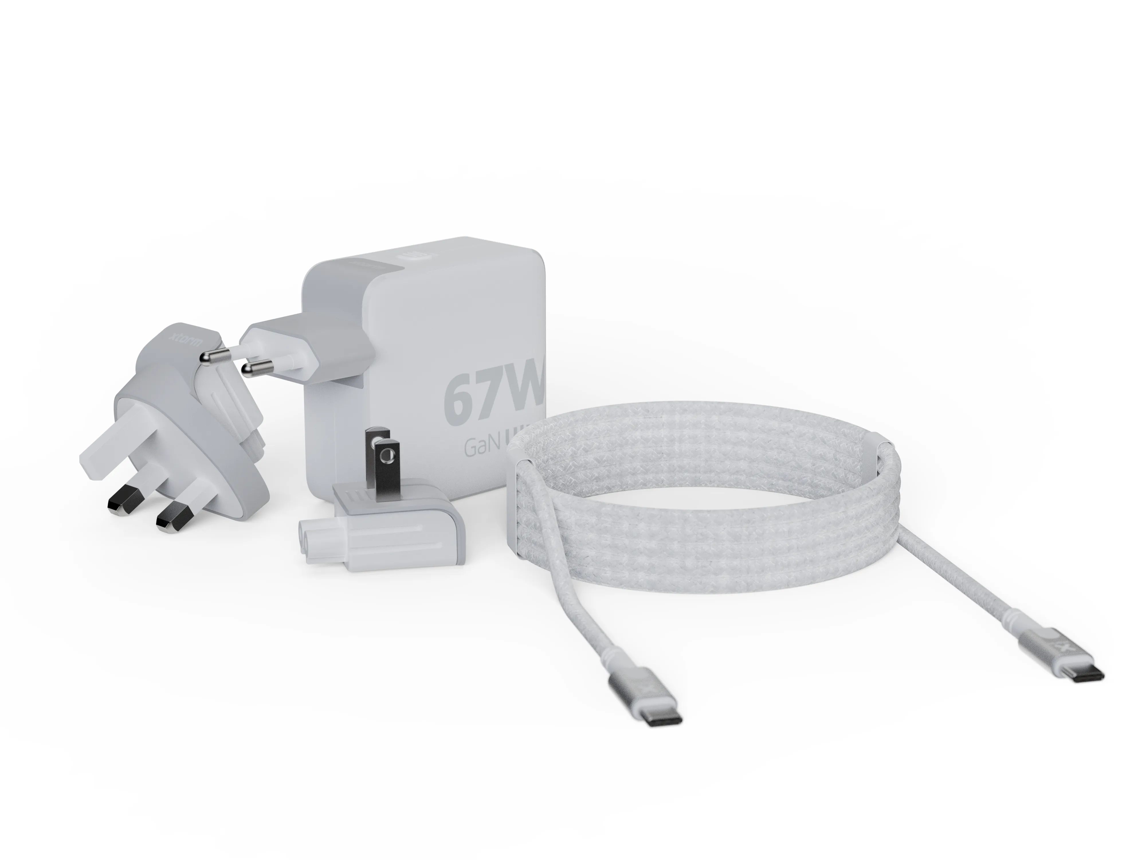 Xtorm 67W GaN-Ultra Travel Charger/USB-C PD - cable, 2m, White