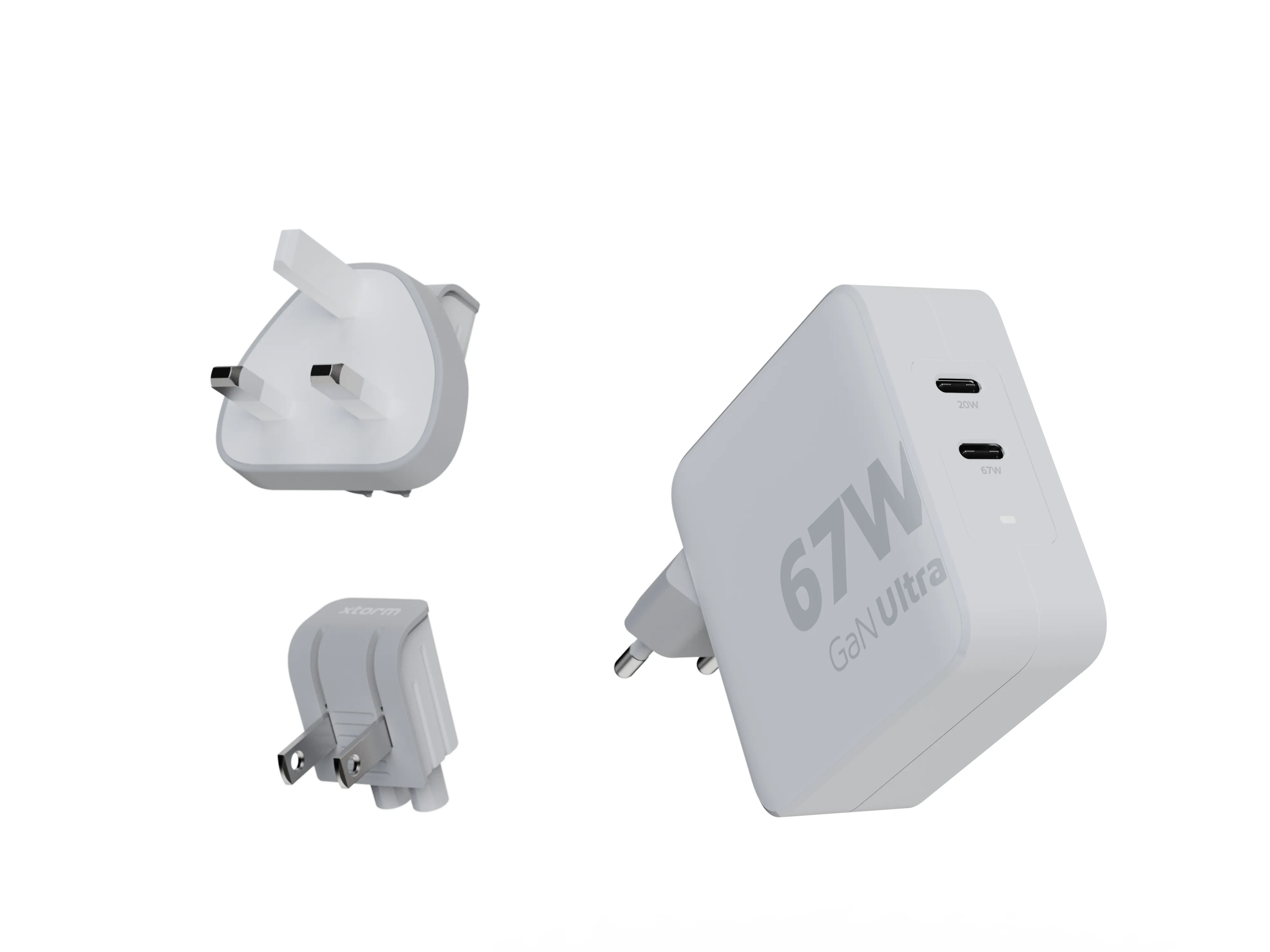 Xtorm 67W GaN-Ultra Travel Charger/USB-C PD - cable, 2m, White