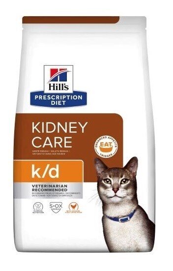 Hill's Prescription Diet k/d Kidney Care Chicken, Kissan kuivaruoka, Adult, 3 kg