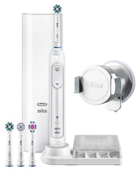 BRAUN S&Auml;HK&Ouml;HAMMASHARJA ORAL-B GENIUS 9000 Hopea. Uusi kevyt ja siro runko. Tehokas lithiumi-akku. 10 500 kierrosta ja 40 000 syk&auml;yst&auml;/min.  Lataava USB-kotelo,