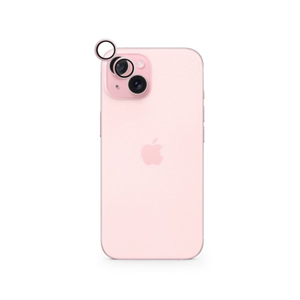 Epico Aluminium Lens, iPhone 15 / 15 Plus - kameralinsskydd, Rosa