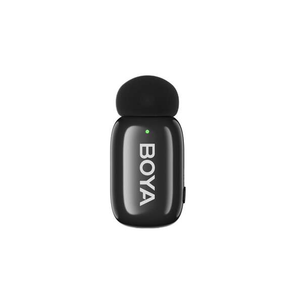 BOYA Mini 2-02 USB-C tr&aring;dl&ouml;s lavaliermikrofon (inkl. 2 s&auml;ndare + 1 mottagare + fodral), svart