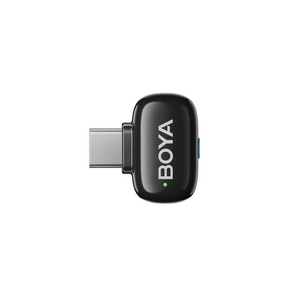 BOYA Mini 2-02 USB-C tr&aring;dl&ouml;s lavaliermikrofon (inkl. 2 s&auml;ndare + 1 mottagare + fodral), svart