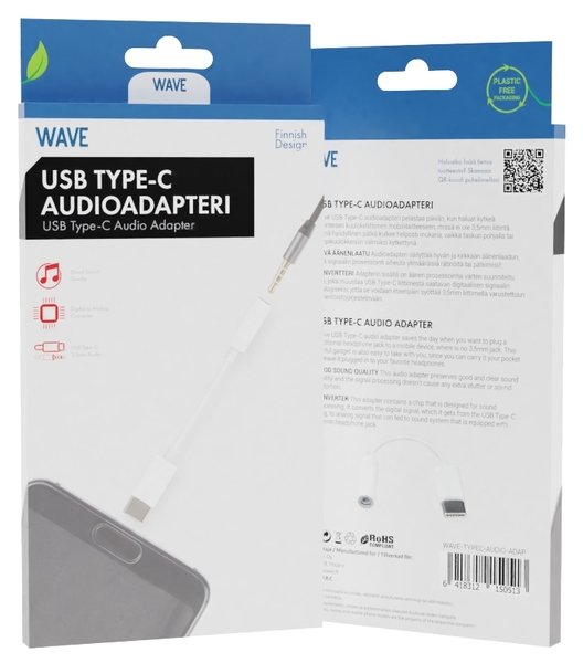 Wave USB Type-C - audio adapter, white