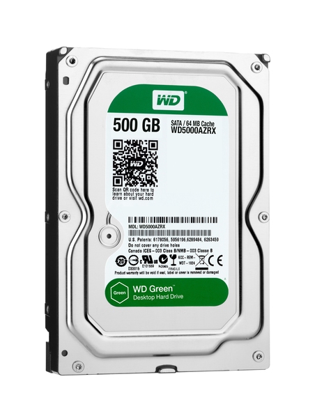 WD Green WD5000AZRX - Kiintolevyasema - 500 Gt - sis&auml;inen - 3.5" - SATA 6Gb/s - puskuri: 64 Mt