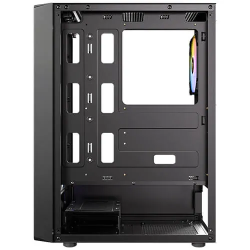 Antec AX26 RGB Elite Midi-Tower Case with window and RGB lighting, Black