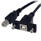 StarTech USB-B paneeliasennettava -jatkokaapeli, 0,91 m, musta