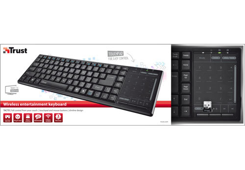 Tacto Wireless Entertainment Keyboard with Touchpad