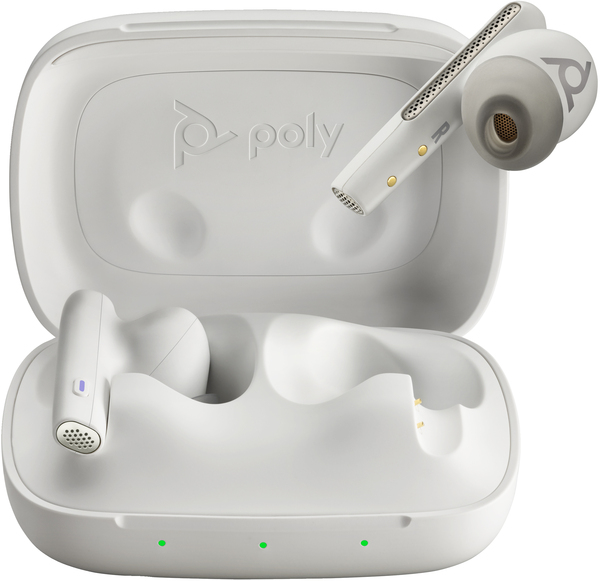 Poly Voyager Free 60 UC Wireless Earbuds, White Sand