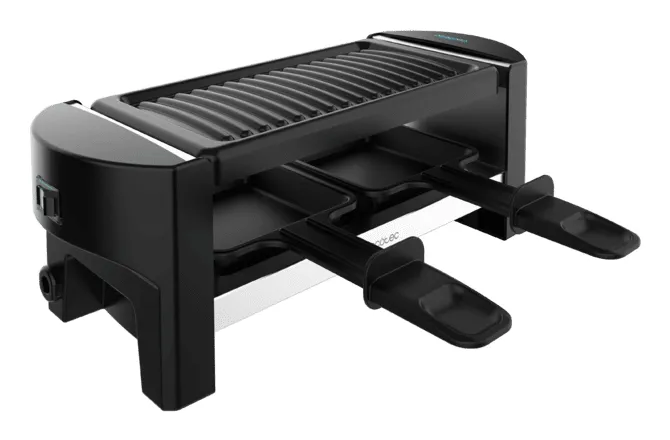 CECOTEC Raclette Cheese&amp;Grill 3200 Pocket elektrisk raclettegrill, 320 watt, 2 personer, svart