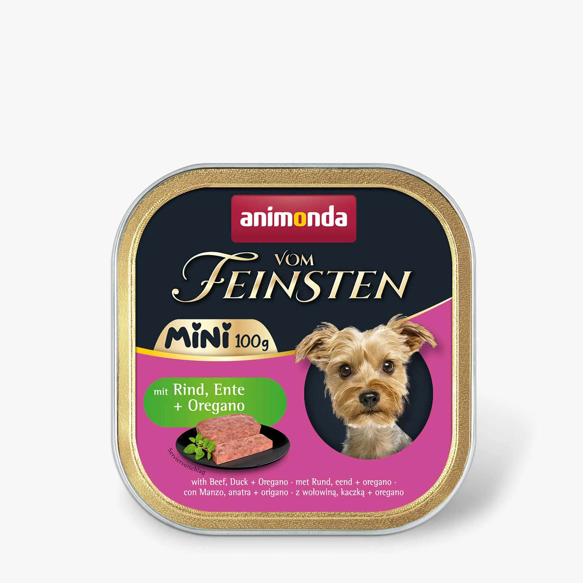 Animonda Vom Feinsten Adult Mini Beef, Duck & Oregano, Koiran m&auml;rk&auml;ruoka, Gluteeniton, Sokeriton, 32 x 100 g