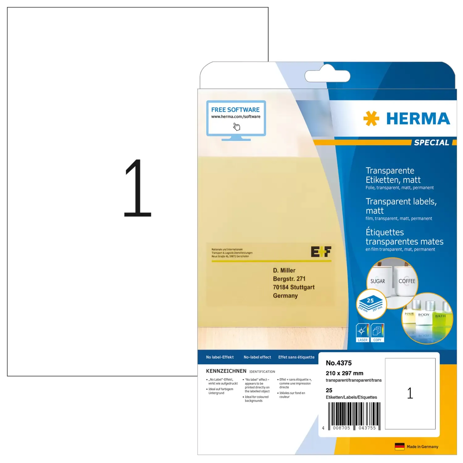 Herma label film 210x297 transp matt (25)