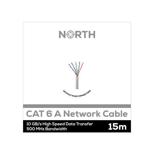 Cat6A UTP 15m -verkkokaapeli, valkoinen