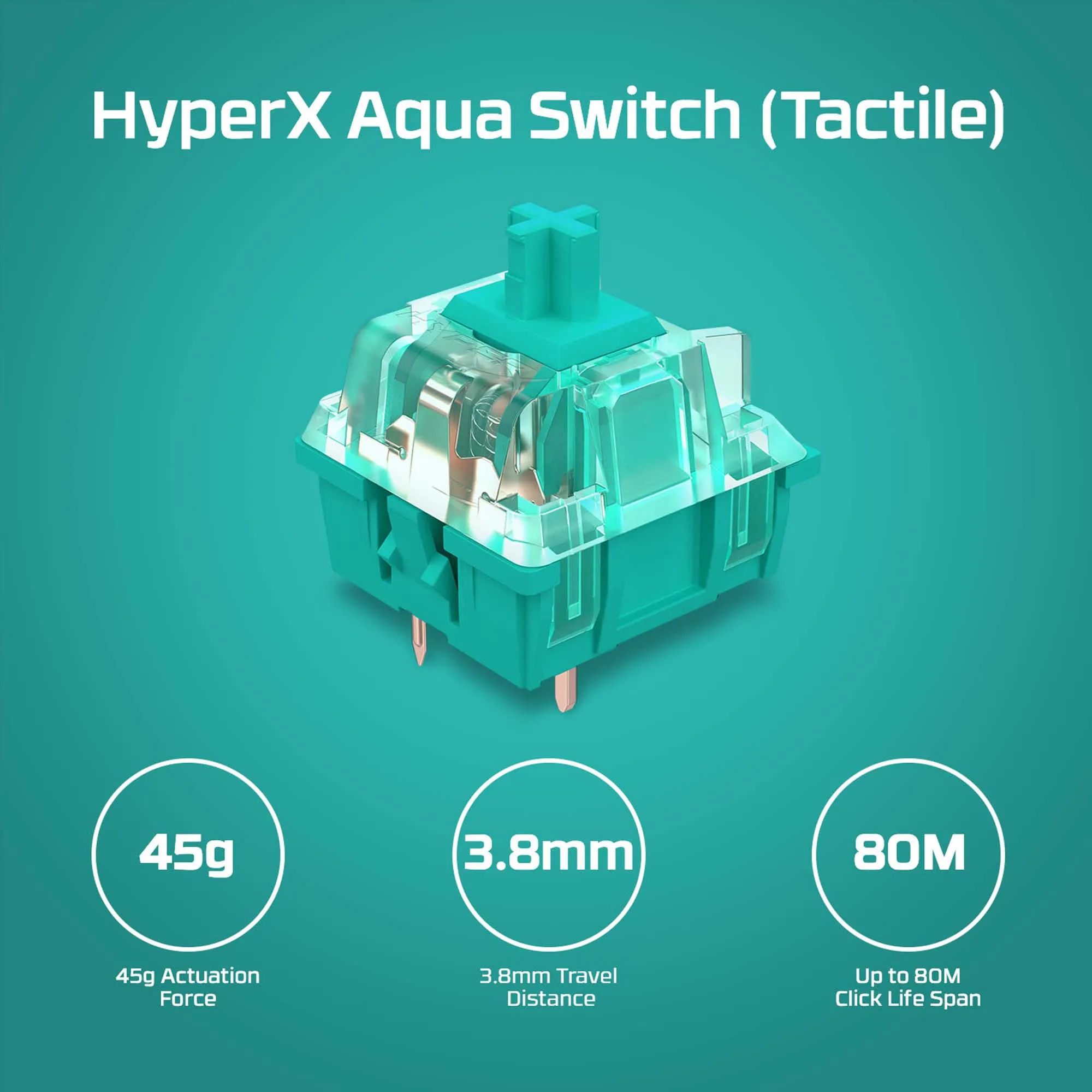 HyperX Alloy Origins Core PBT mekaniskt speltangentbord, HyperX Red, svart