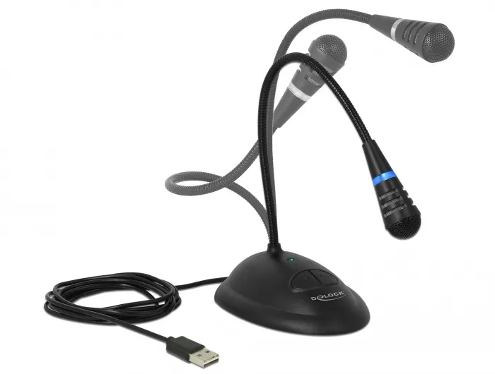 De-lock USB Gooseneck - microphone, black