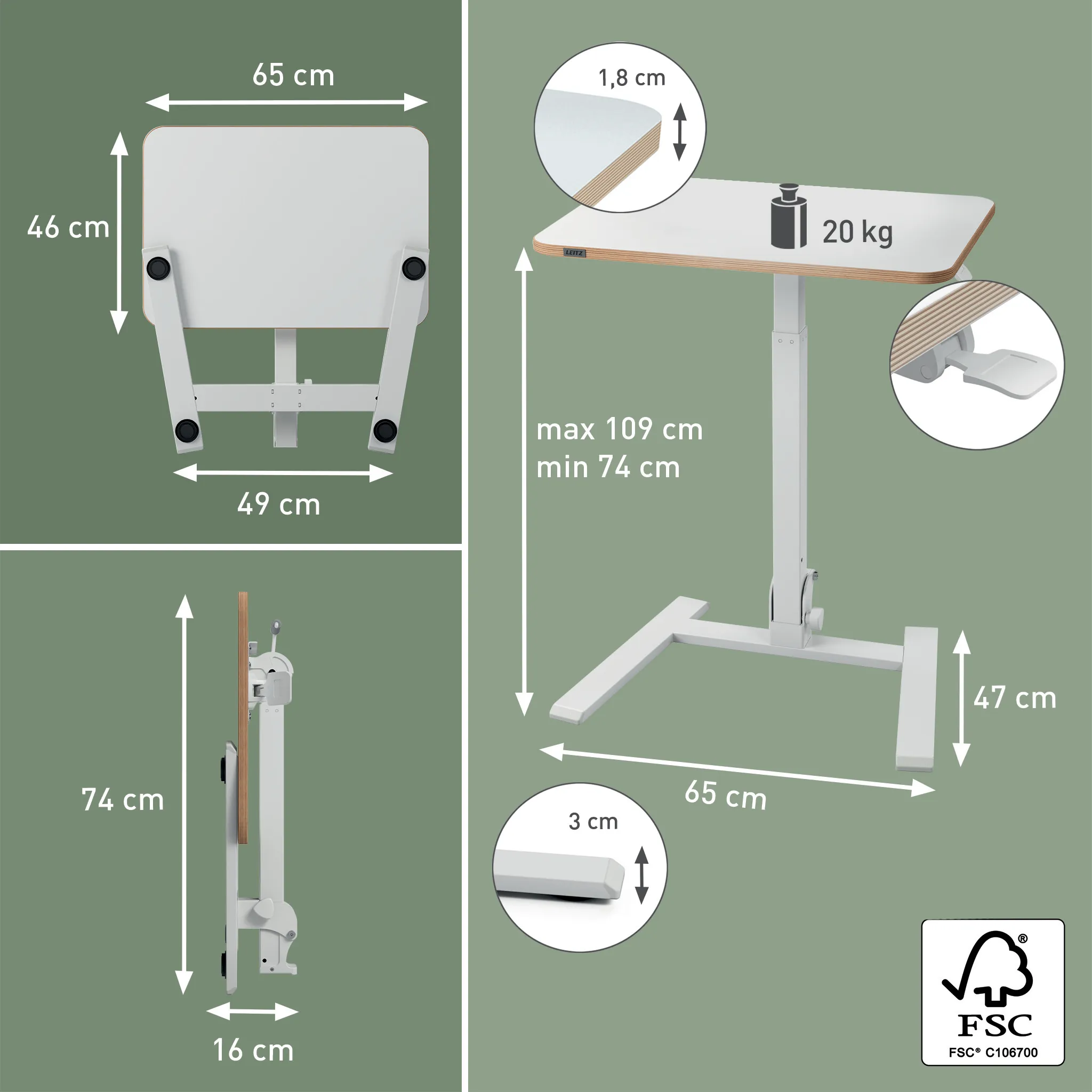 Leitz Ergo - foldable ergonomic standing desk