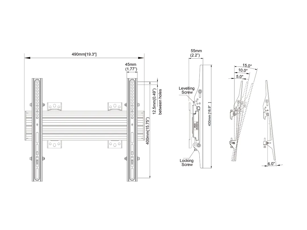 M Wallmount Pro MBW1U 400 Tilt Black