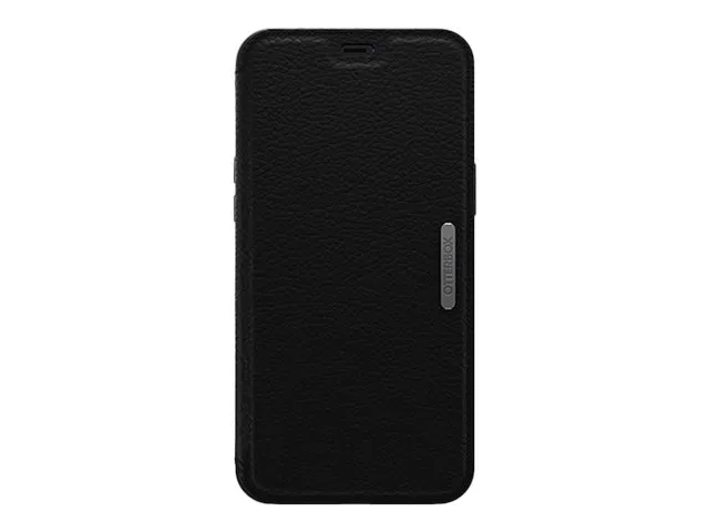 OtterBox Strada Series Folio - L&auml;pp&auml;kansi matkapuhelimelle - nahka, polykarbonaatti, metallinen salpa - varjon musta - slim design malleihin Apple iPhone 12, 12