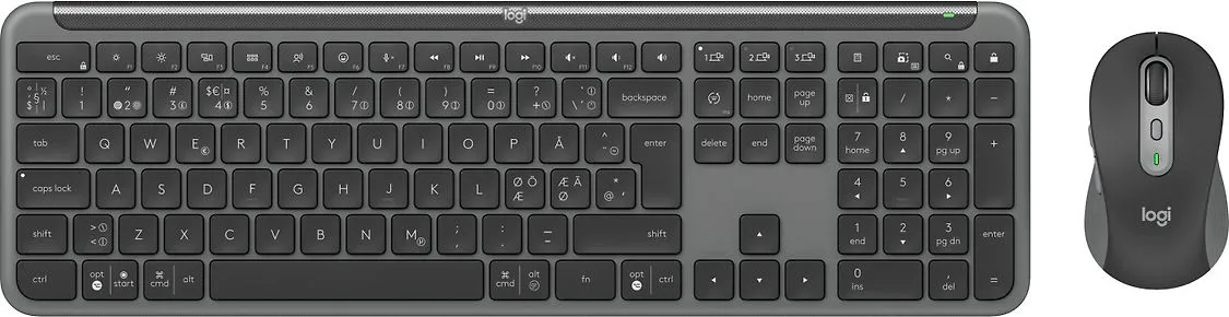 Logitech MK950 Signature Slim -langaton näppäimistö ja hiiri, harmaa