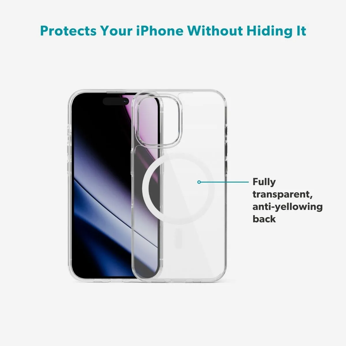 Epico Hero Mag+ Case iPhone 17 Qi2  &  MagSafe Compatible, transparent