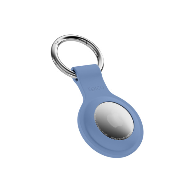 Epico Silicone Full Back Case | AirTag (1.-2. gen) | Grey| Robust Metal Ring