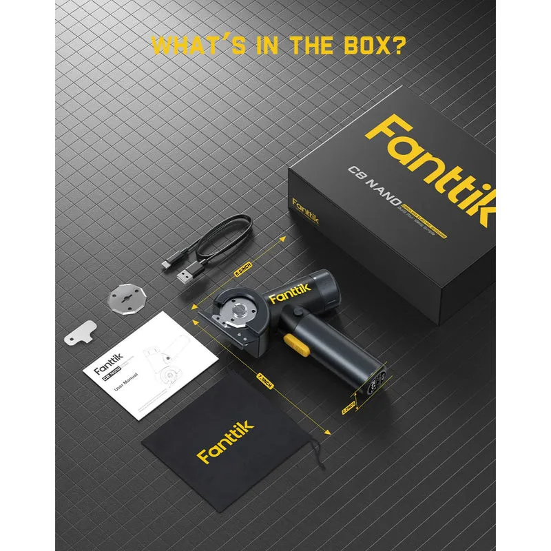 FANTTIK C8 Nano Akkuk&auml;ytt&ouml;inen -mikrosakset, musta, punainen