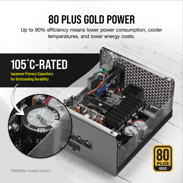 Corsair RMx Series RM750x 750W -virtal&auml;hde, 80 Plus Gold