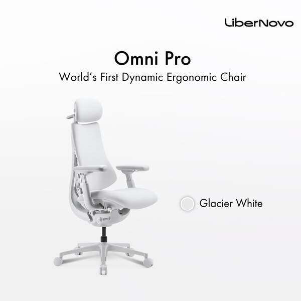 LiberNovo Omni Pro Dynamic Ergonomic Office Chair - Glacier White