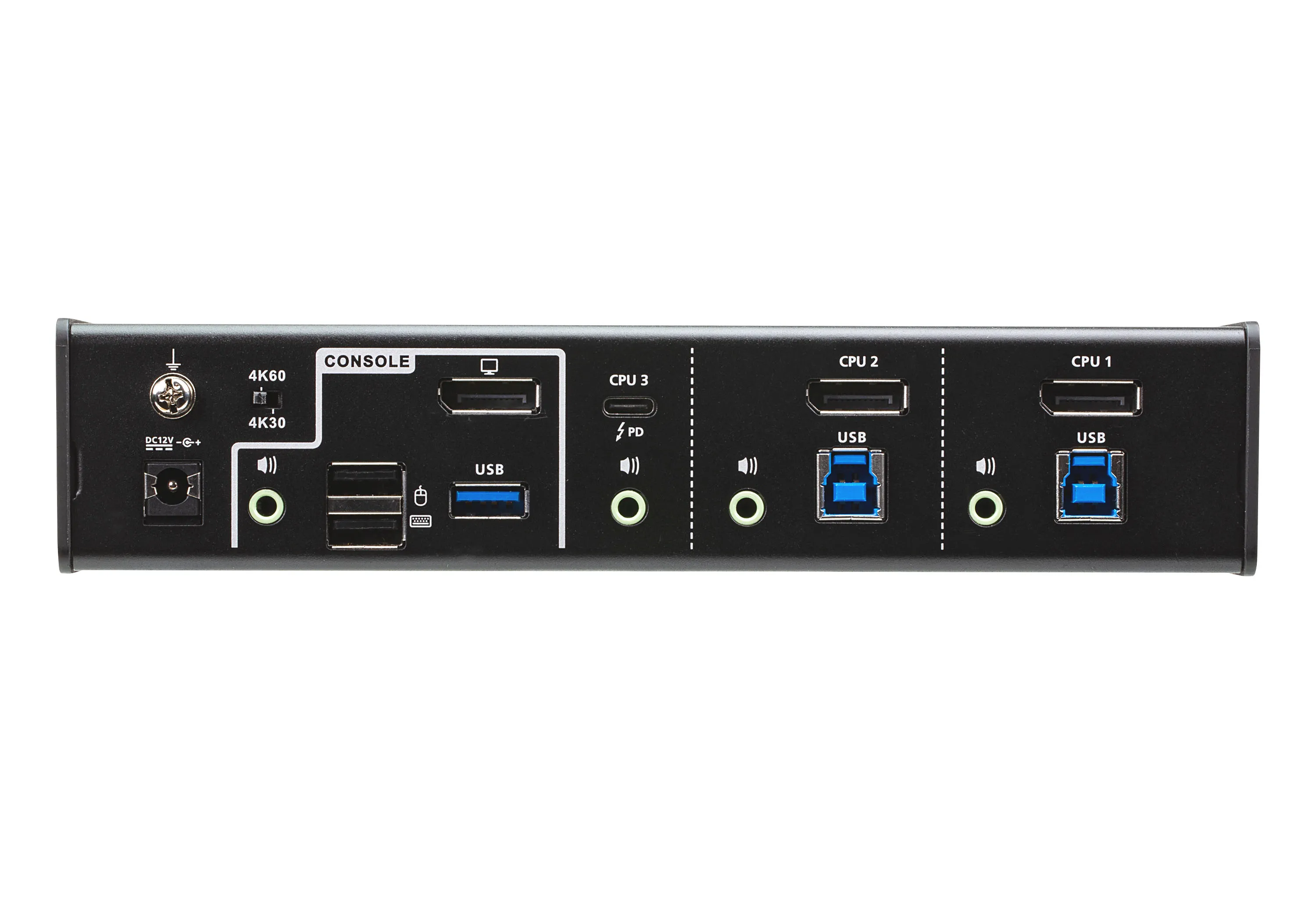 ATEN 3-Port USB-C True 4K DisplayPort Hybrid KVM Switch with USB 3.0