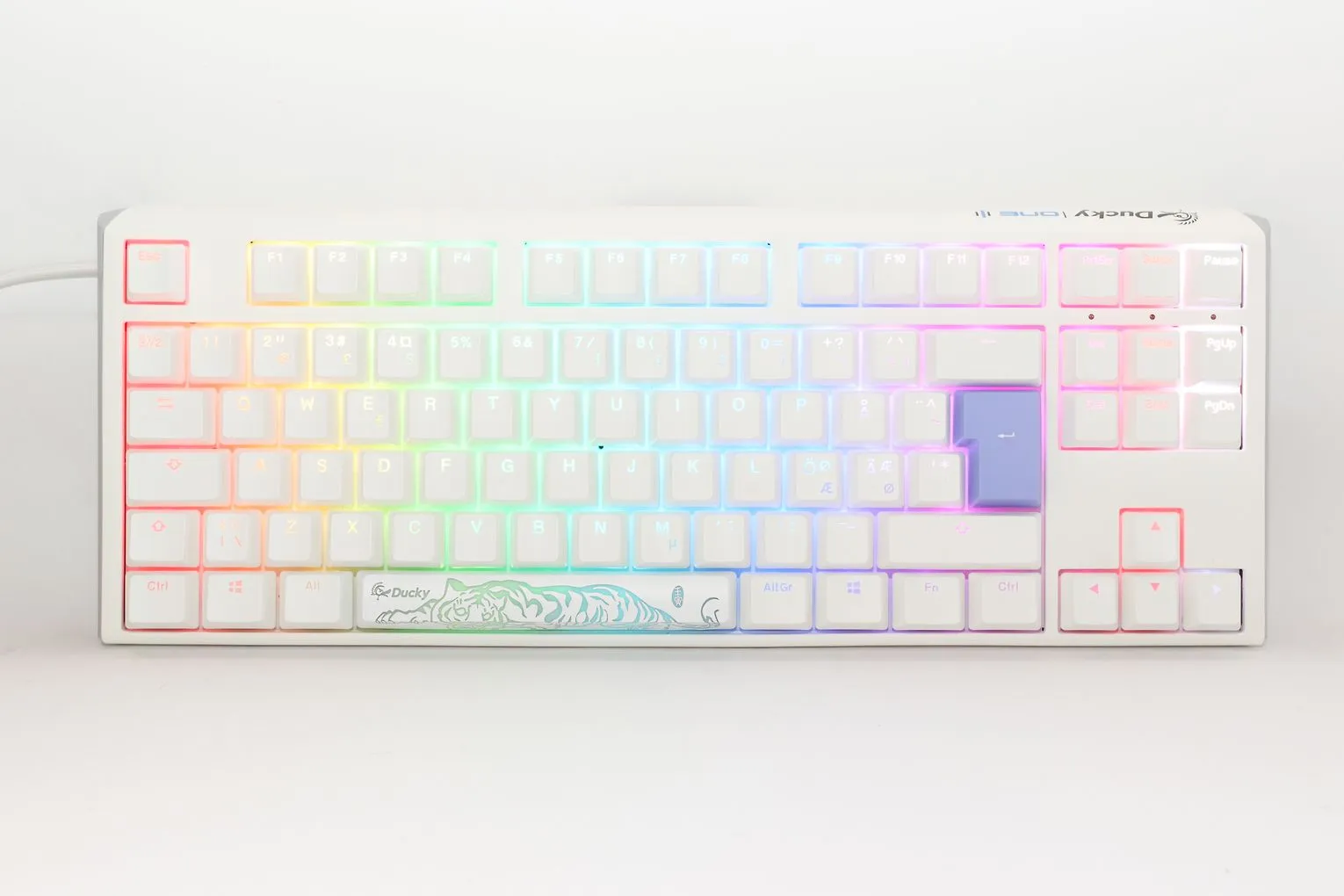 Ducky One 3 Classic Pure White TKL Cherry Brown RGB - gaming keyboard, white