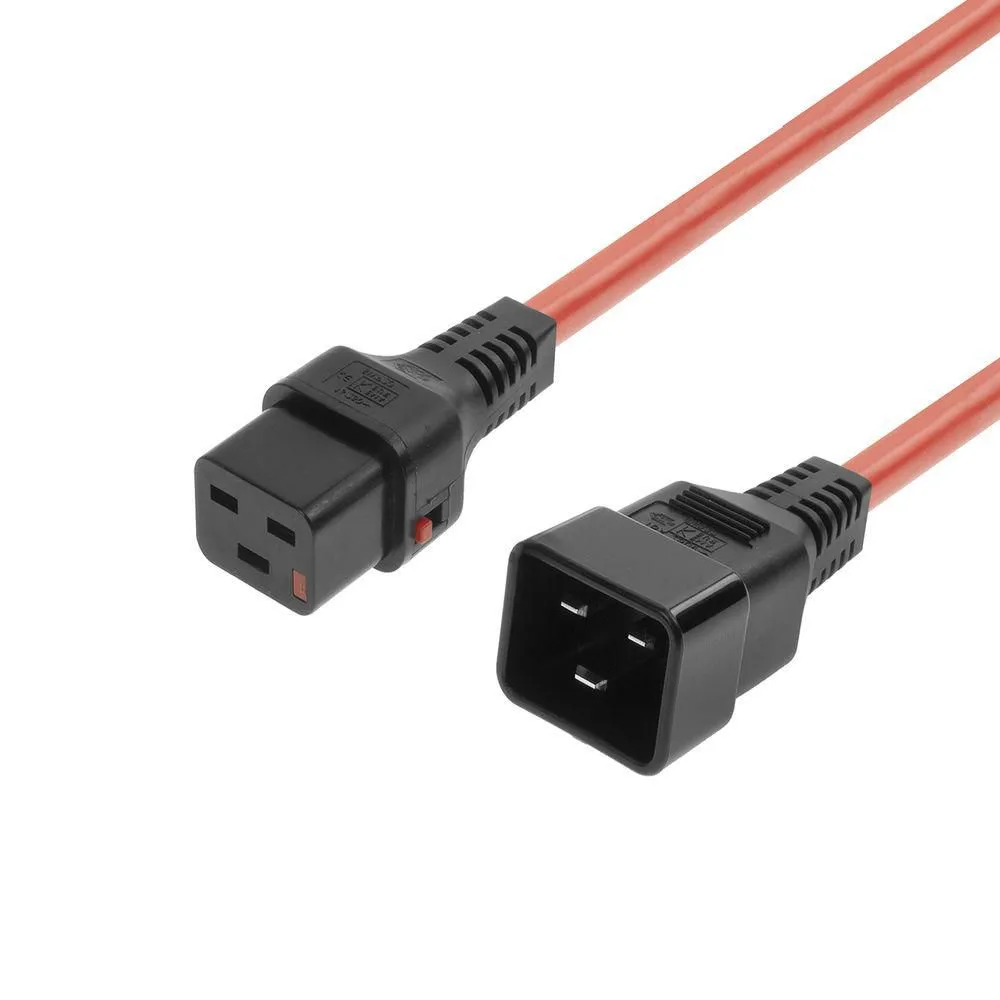 MICROCONNECT MC-C19C20LOCK-1.5M-R C20 &ndash; Locking C19 virtajohto, 1.5 m, punainen