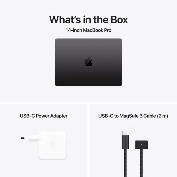 Apple MacBook Pro 14&quot; M4 (10/10) 16 Gt, 512 Gt -kannettava, T&auml;htimusta, MW2U3