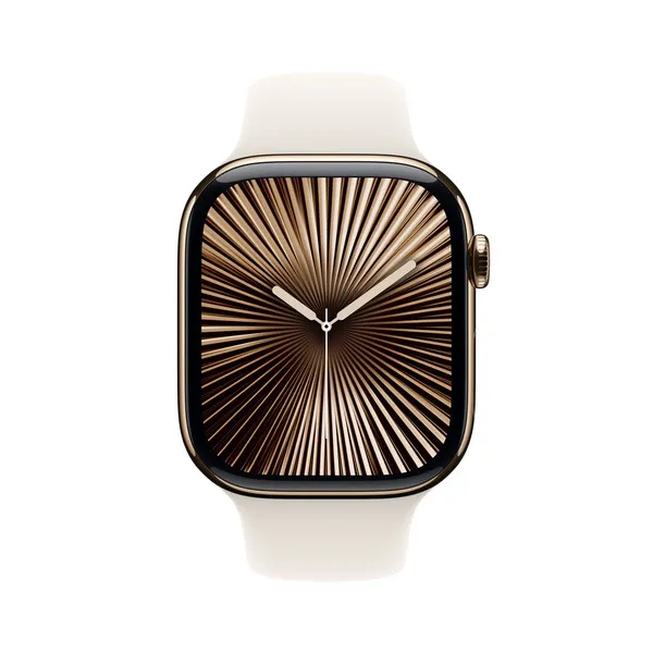 APPLE Watch Series 10 GPS + Cellular 46mm Gold Titanium Case with Starlight Sport Band - M/L