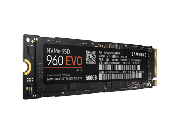 Samsung 960 EVO 500 GB, PCIe 3.0, M.2 - SSD