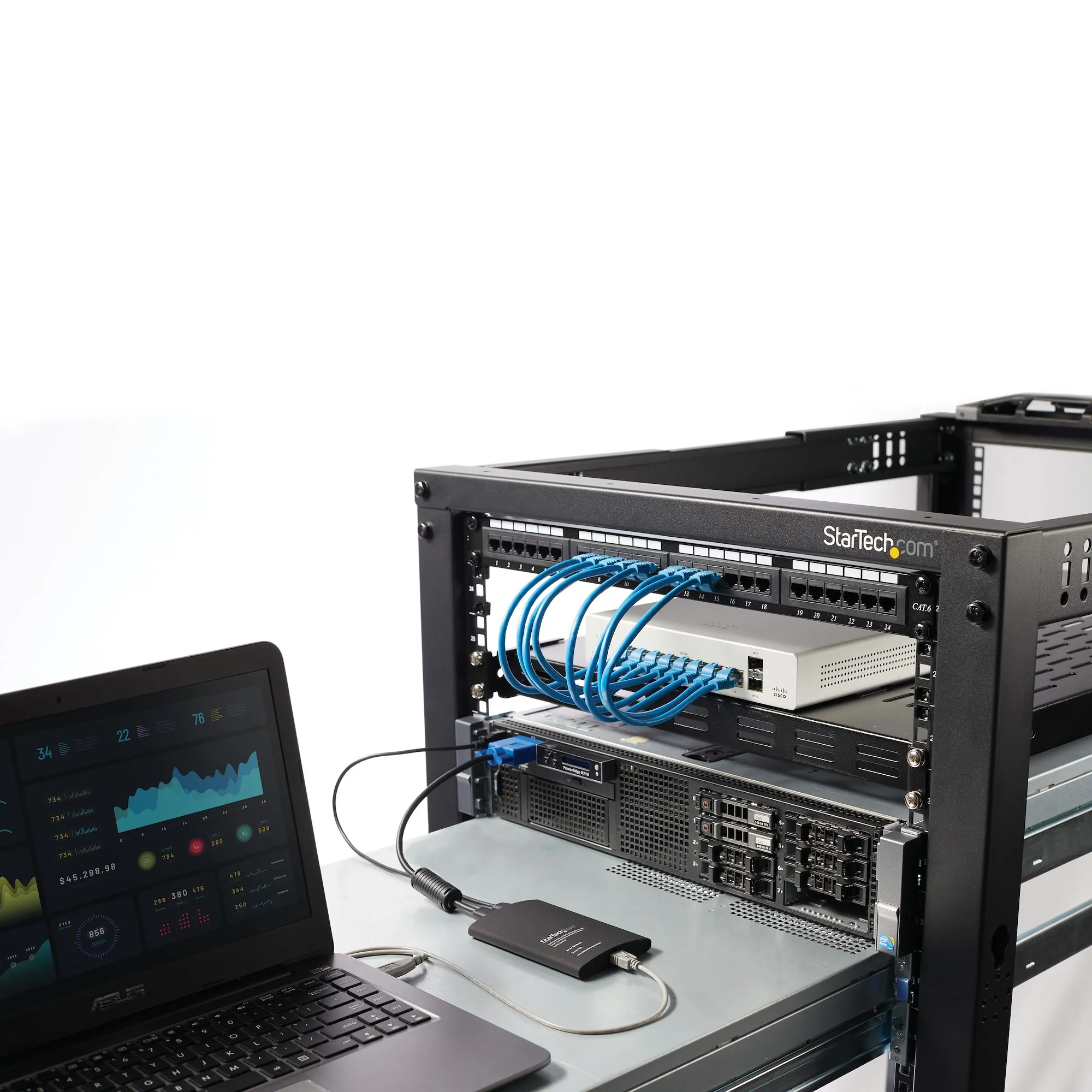 KVM Portable Crash Cart w/File Transfer