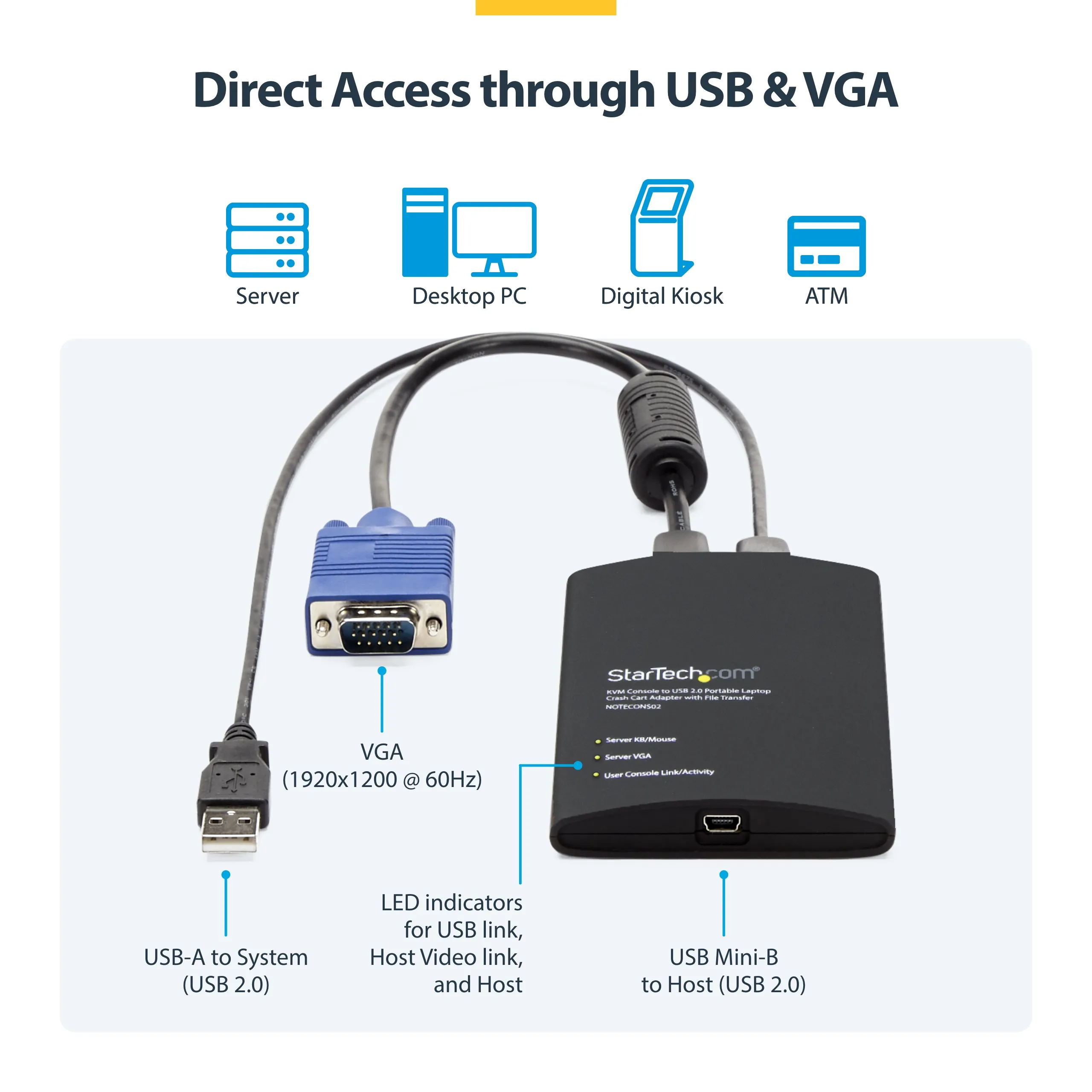 KVM Portable Crash Cart w/File Transfer