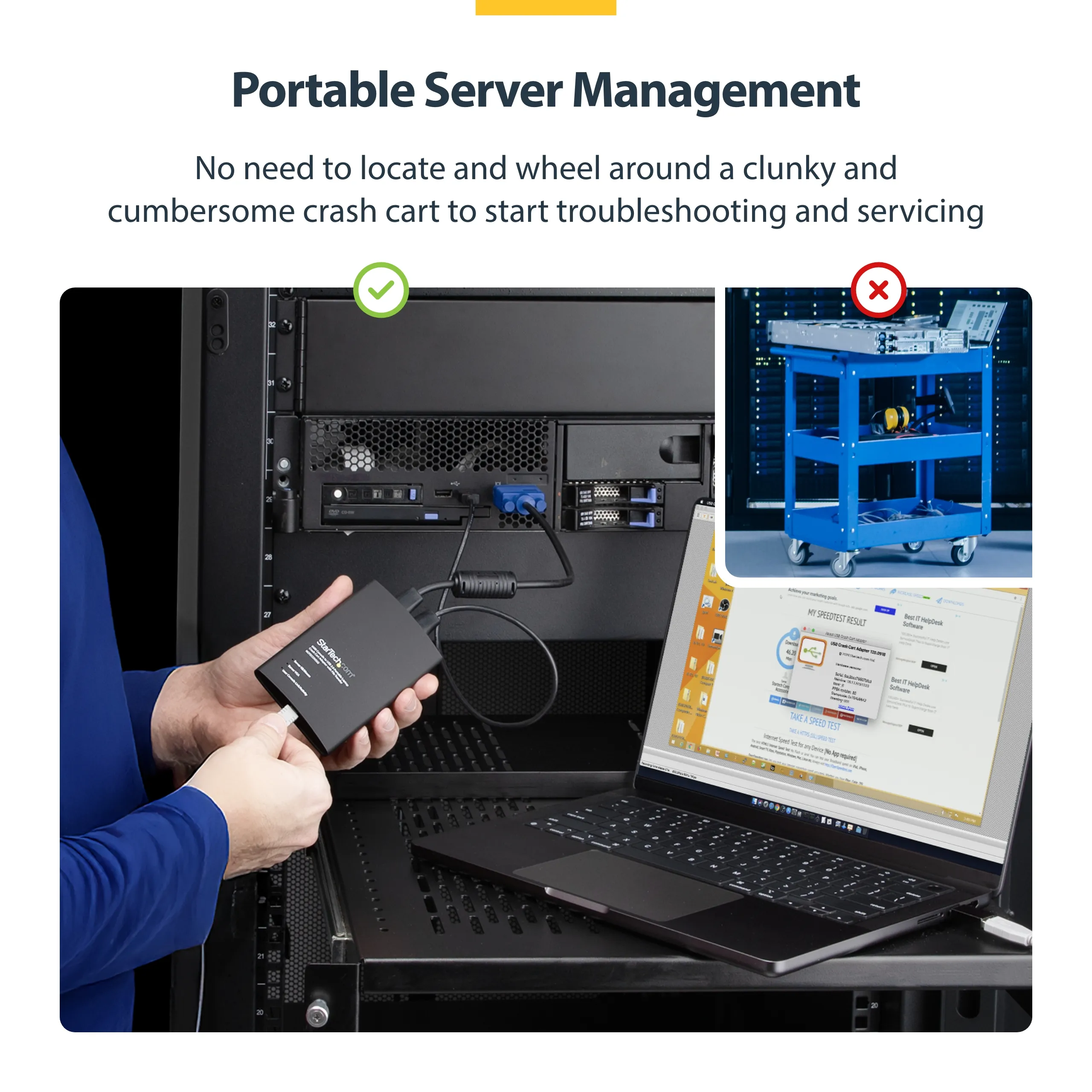 KVM Portable Crash Cart w/File Transfer