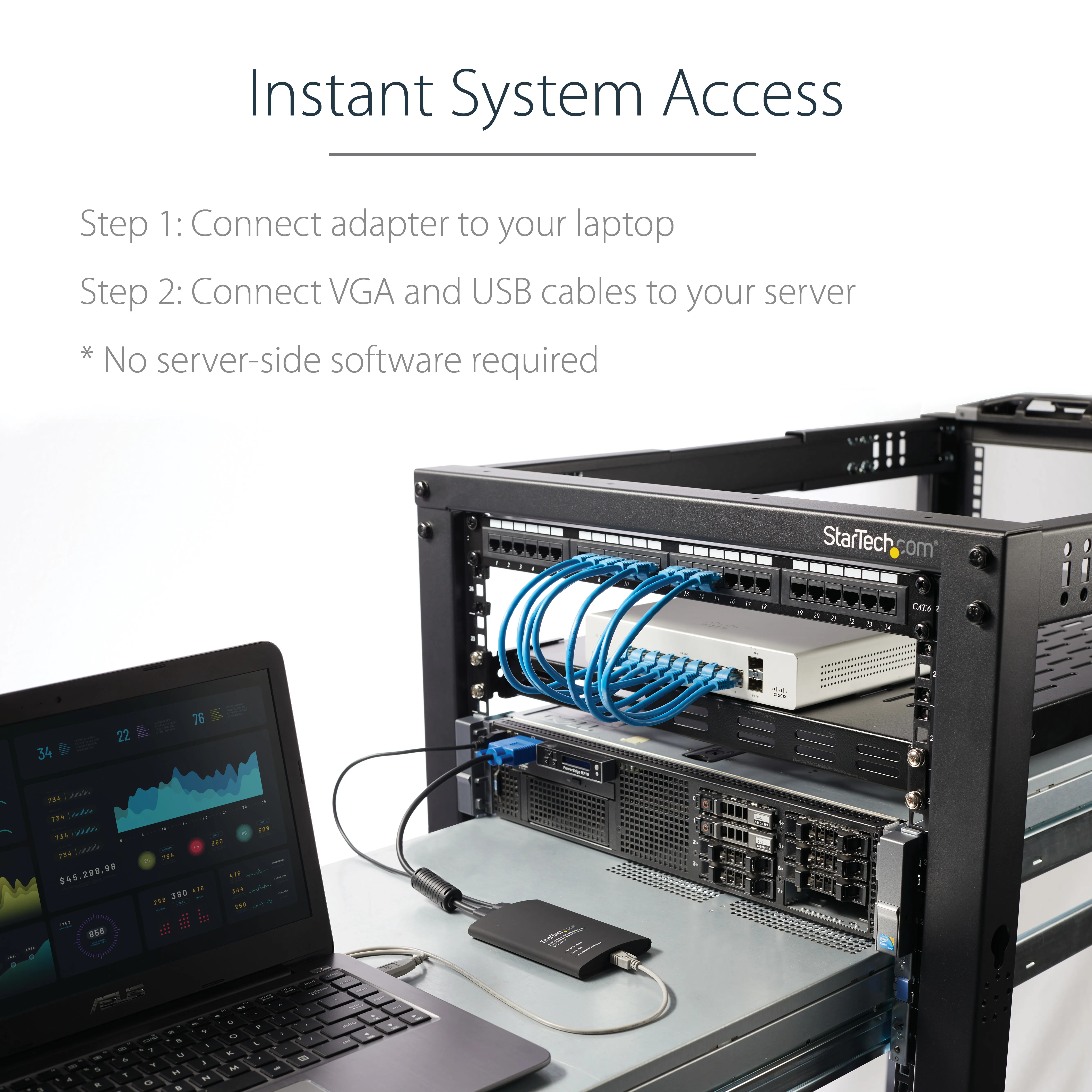 KVM Portable Crash Cart w/File Transfer