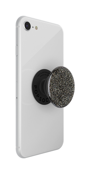 POPSOCKETS Glitter Black Avtagbart Grip med St&auml;llfunktion Premium