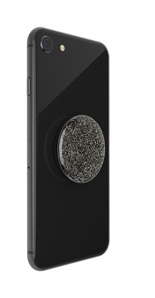 POPSOCKETS Glitter Black Avtagbart Grip med St&auml;llfunktion Premium