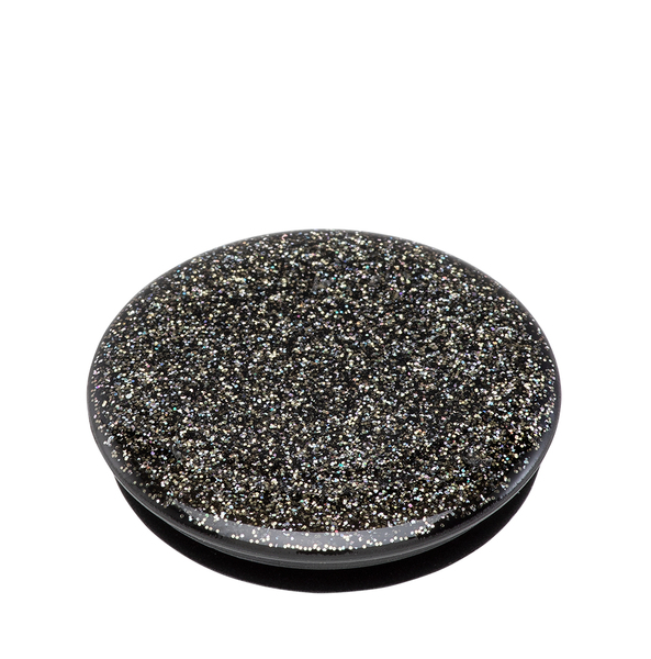 POPSOCKETS Glitter Black Avtagbart Grip med St&auml;llfunktion Premium