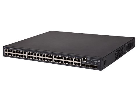 HP Networking 5130-48G-PoE+-4SFP+ EI (PoE budget 370W) (Comware OS 7) Switch (JG937A) 24x RJ-45 10/100/1000T + ports 4x SFP+ fixed 1000/10000 SFP+ ports advance