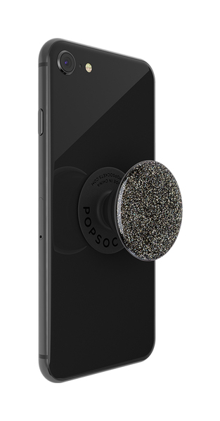 POPSOCKETS Glitter Black Avtagbart Grip med St&auml;llfunktion Premium