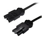 DELTACO GST18 power cable, GST18 male - GST18 female, black, 0,3m