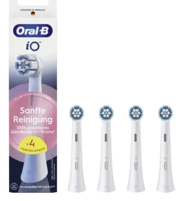 Oral-B iO Skonsam rengöring borsthuvuden, 4-pack, Vit Oral-B iO Skonsam rengöring borsthuvuden, 4-pack, Vit