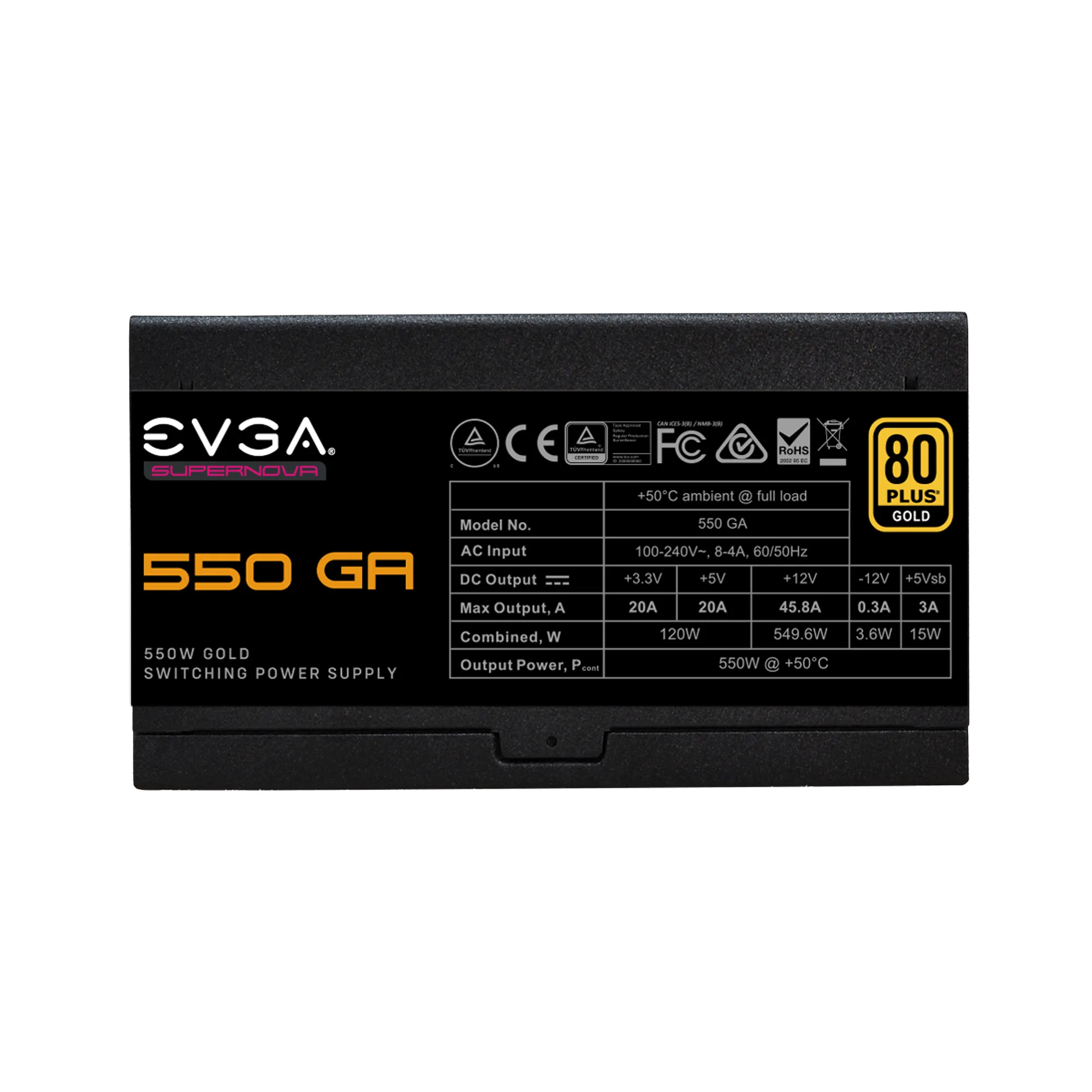 EVGA SuperNova 750 GT 750W - PSU, 80 Plus Gold