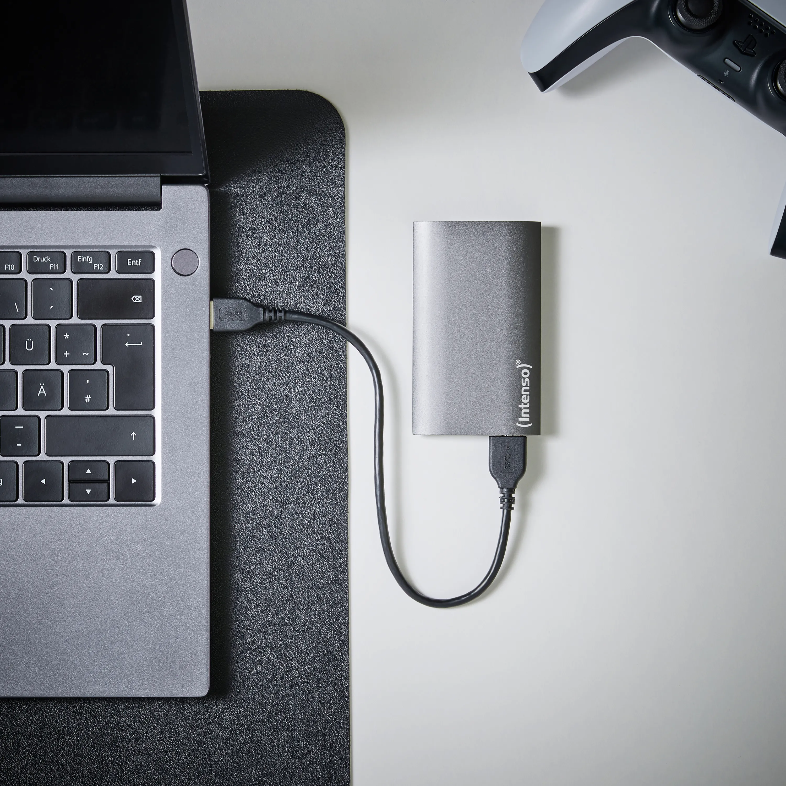 Intenso Premium Edition 512GB External SSD with USB 3.2 Gen 1 (USB-A), Portable, Shock Resistant, Anthracite